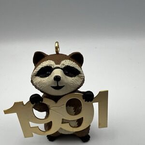 Vintage 1991 Hallmark Keepsake Christmas Ornament Fabulous Decade  Raccoon